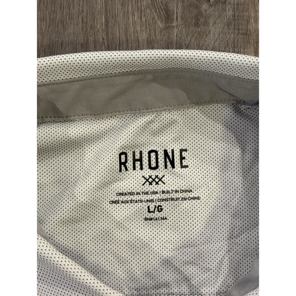 Rhone Mens Delta Pique Polo Shirt Size Large Gray Button Down Mesh Performance - Picture 7 of 8